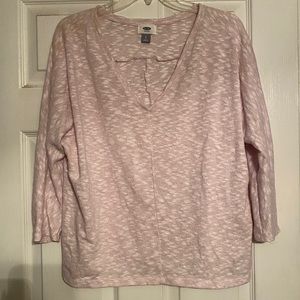 Pink long sleeve knit shirt